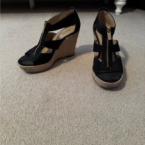 Michael Kors Black Wedge Sandals